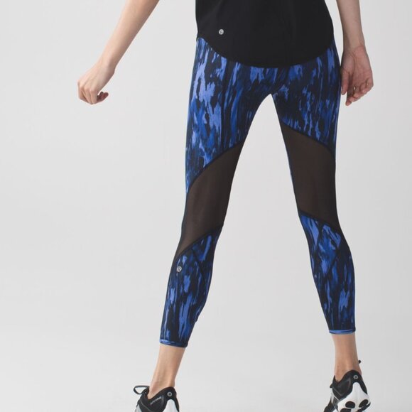 Lululemon x Soul Cycle All Meshed Up 7/8 Tight w/Skull Painted Animal Print  10 - Picture 4 of 13